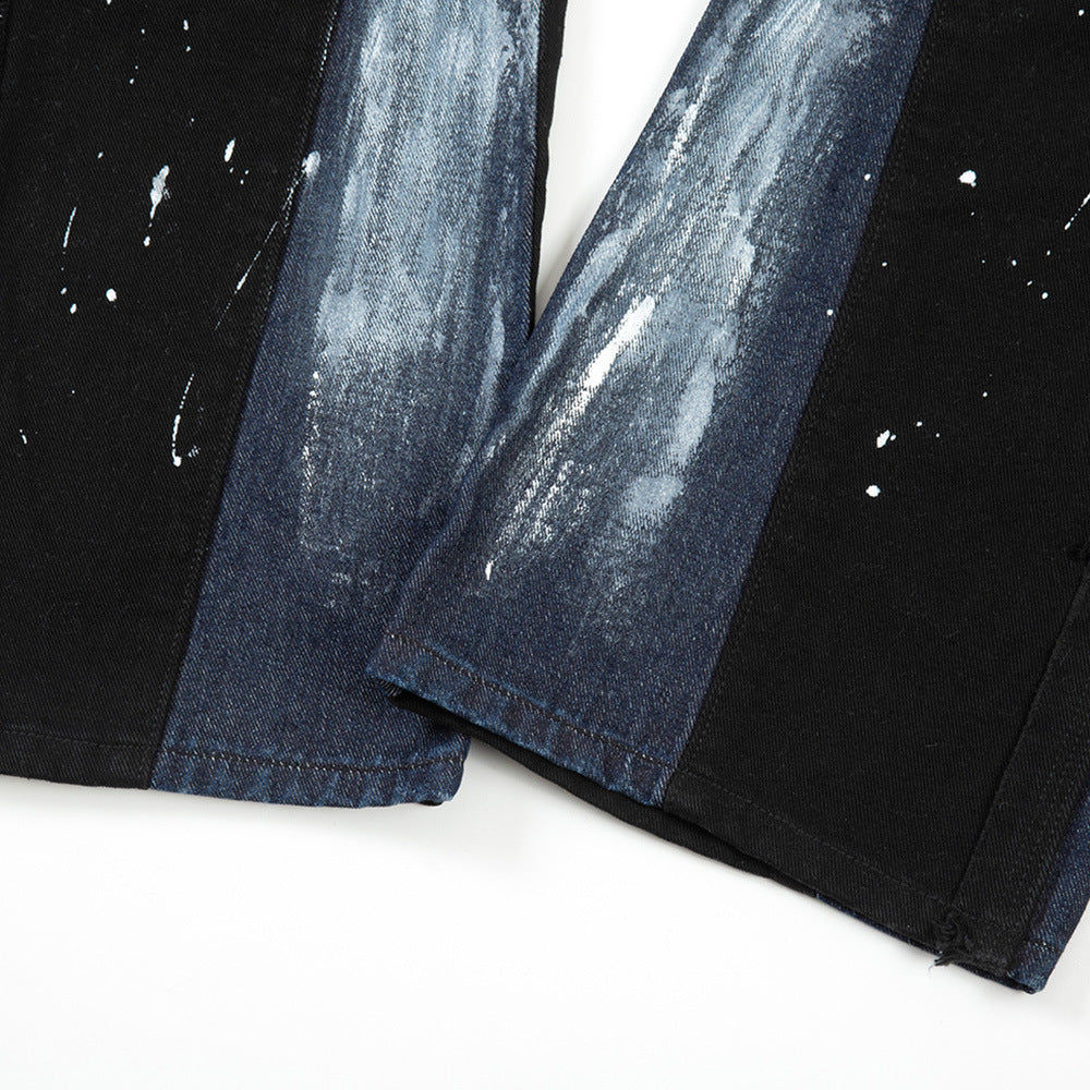 Painting Splash-ink Loose Jeans For Men