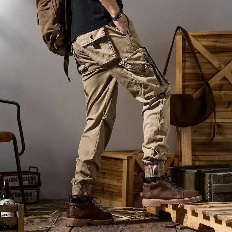 American Workwear Pants Men's Straight Functional Outdoor Tactics Casual Pants