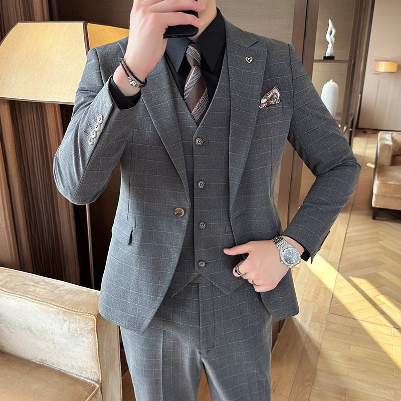 Men's Autumn And Winter Suit Three-piece Business Casual