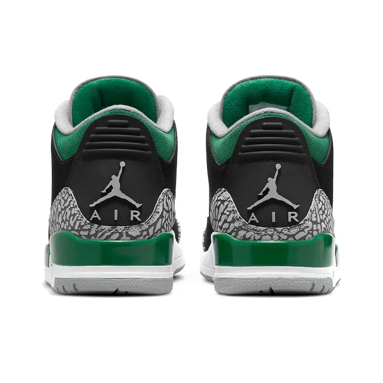 Air Jordan 3 Retro Pine Green - Classic White Leather Upper with Iconic Elephant Print Accents