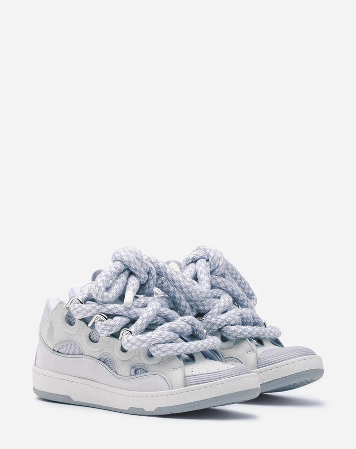 LANVIN CURB SNEAKERS IN LEATHER WITH SNAKE LACES