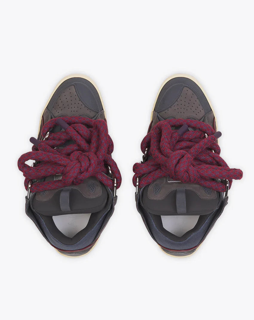 LANVIN CURB SNEAKERS IN LEATHER WITH SNAKE LACES