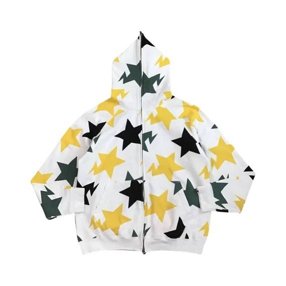 BAPE ‘Osaka’ Zip Hoodie White, Yellow & Green Stars