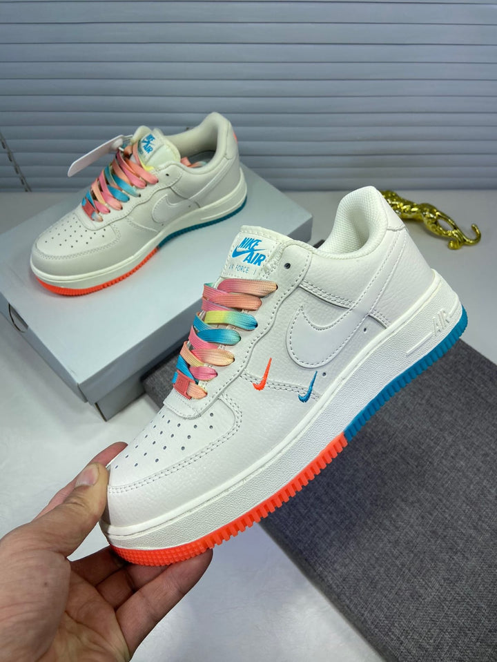 Nike Air Force 1 Low "Rice White/Orange-Blue"