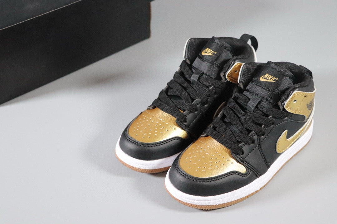 Air Jordan 1 Retro High OG 'Metallic Gold' Kids Sneakers - Stylish, Durable, Comfortable Footwear