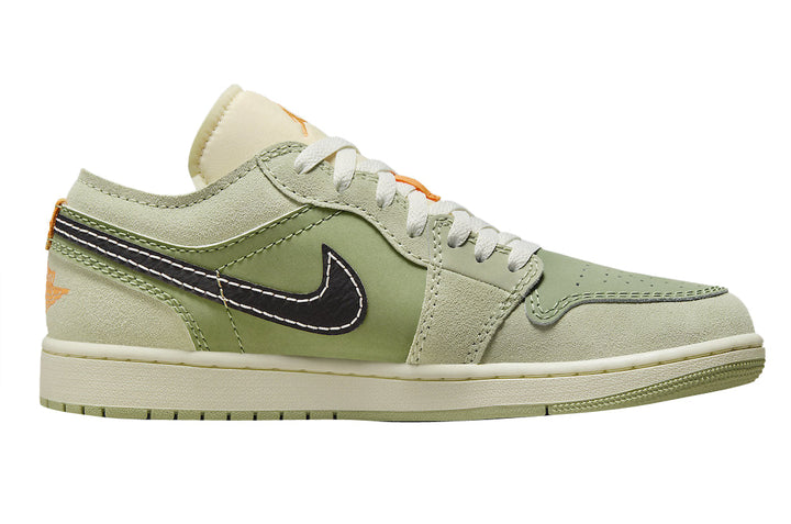 Air Jordan 1 Low SE Craft Light Olive Suede with Black Leather Swoosh and Two-Tone Sole