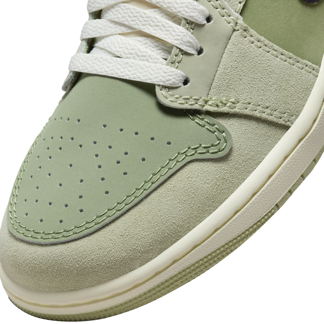 Air Jordan 1 Low SE Craft Light Olive Suede with Black Leather Swoosh and Two-Tone Sole