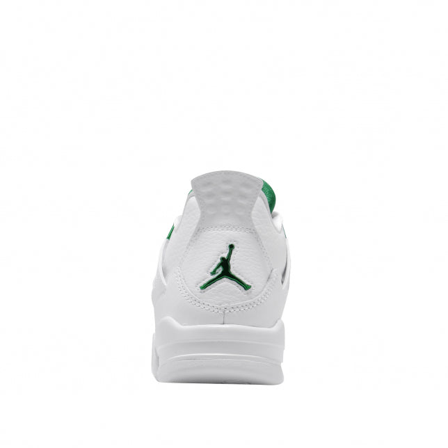 Air Jordan 4 GS Metallic Green - All-White Leather Upper With Pine Green Accents and Branding