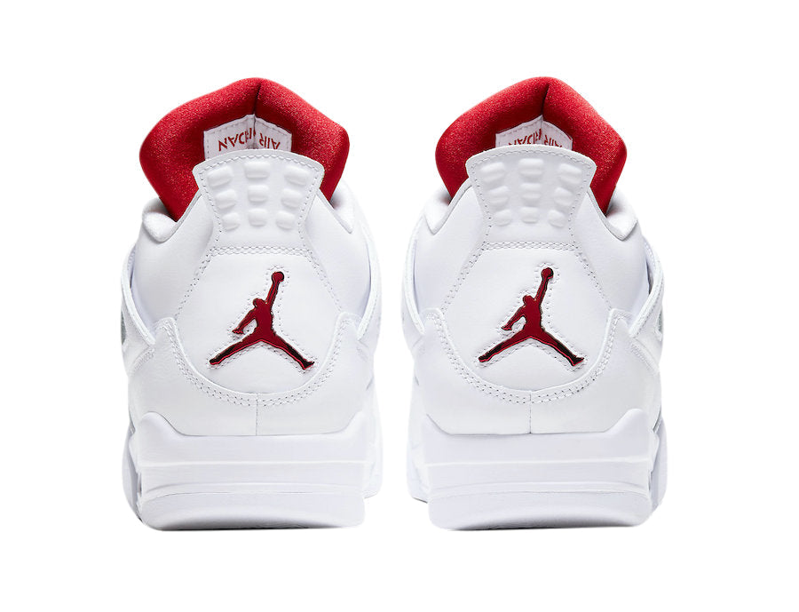 Air Jordan 4 Red Metallic - Classic White Leather Uppers with Striking Red Accents