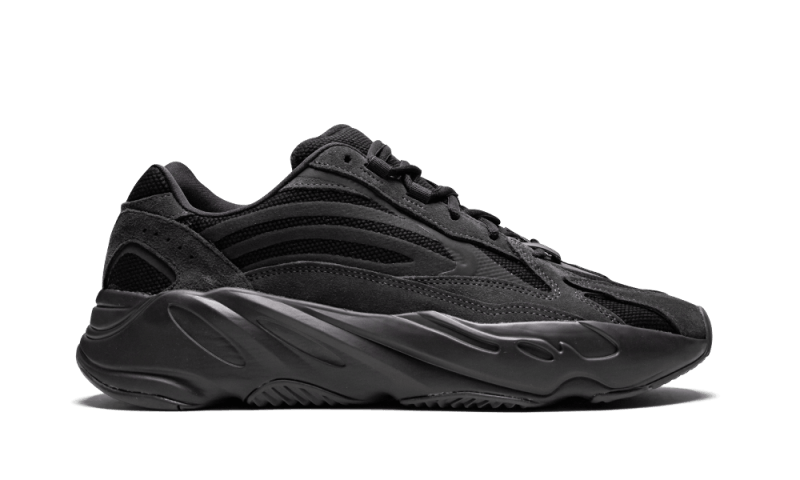 Adidas Yeezy 700 V2 Vanta Sneakers - Monochrome Black Upper with 3M Reflective Bands, Boost Sole